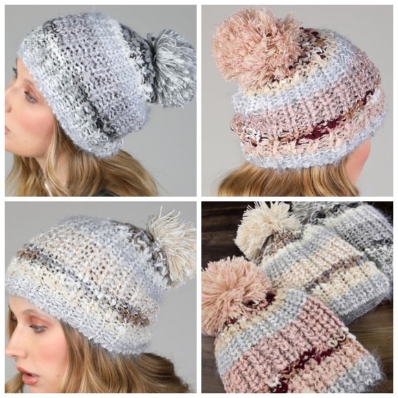Ivory soft knit pom beanie - Picture 2 of 2